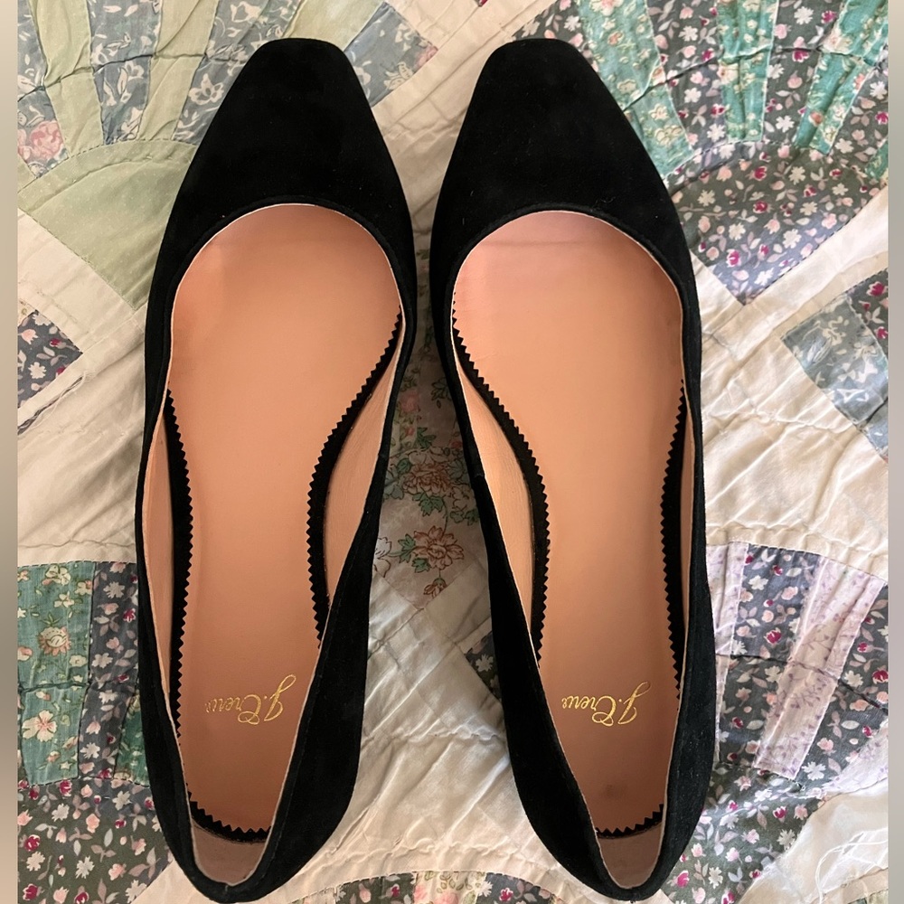 J.Crew Carolyn Skimmer Flats in Suede (Black)